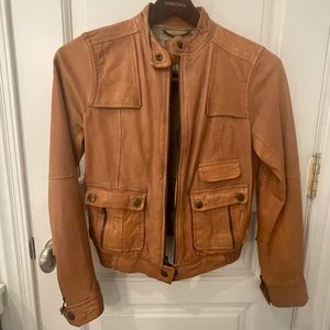 Banana Republic tan leather jacket